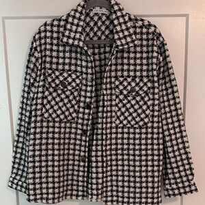 12th Tribe Ginny Checkered Tweed Shacket